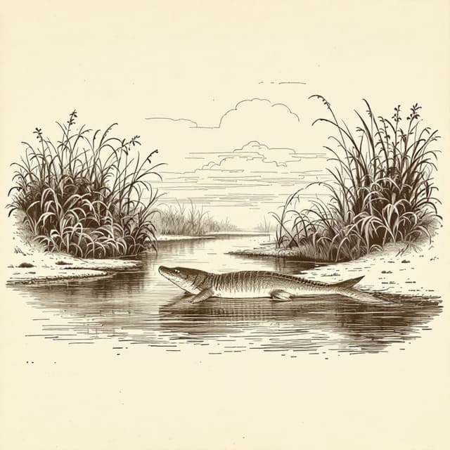 Planche naturaliste illustrant Altamaha-ha, dessinée d'après les descriptions de témoins