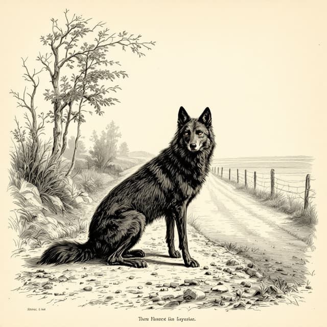 Naturalist plate illustrating Beast of Bray Road, drawn from witness descriptions