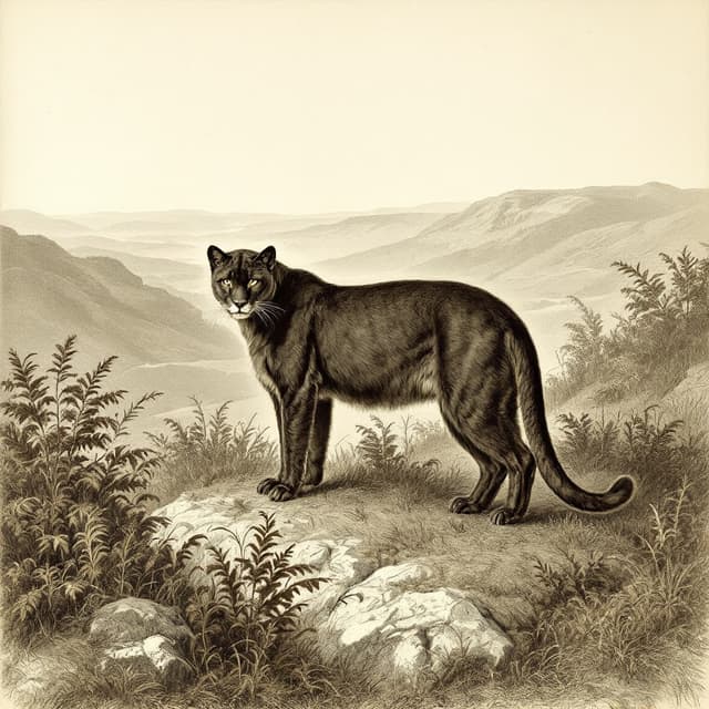 Planche naturaliste illustrant Bête d'Exmoor, dessinée d'après les descriptions de témoins
