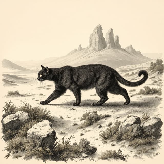 Planche naturaliste illustrant Bête de Bodmin Moor, dessinée d'après les descriptions de témoins