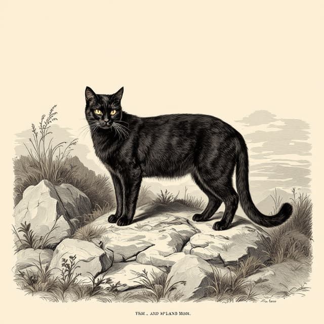 Naturalist plate illustrating Beast of Dartmoor, drawn from witness descriptions