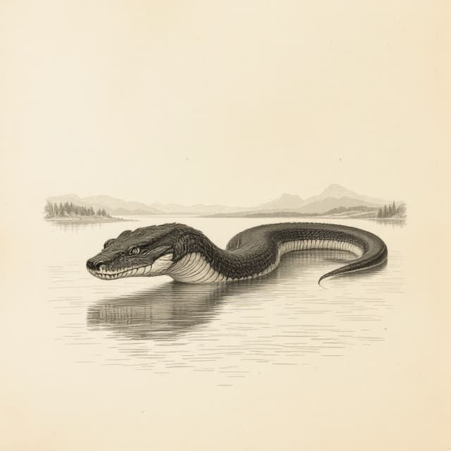 Naturalist plate illustrating Champ, drawn from witness descriptions