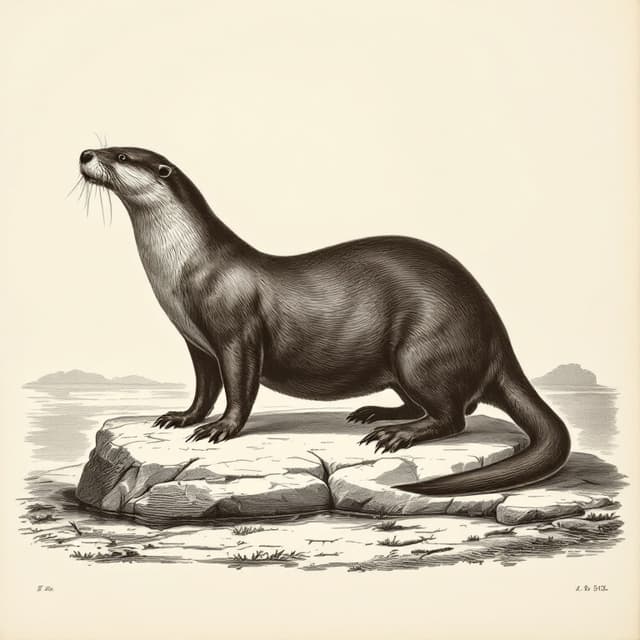 Planche naturaliste illustrant Dobhar-chú, dessinée d'après les descriptions de témoins