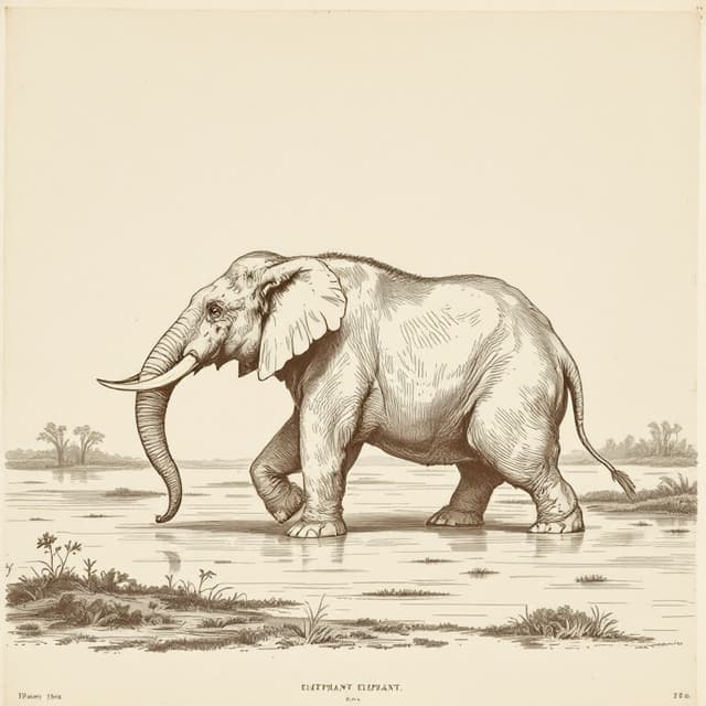 Naturalist plate illustrating Emela-ntouka, drawn from witness descriptions