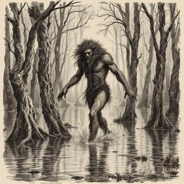 Naturalist plate illustrating Fouke Monster, drawn from witness descriptions