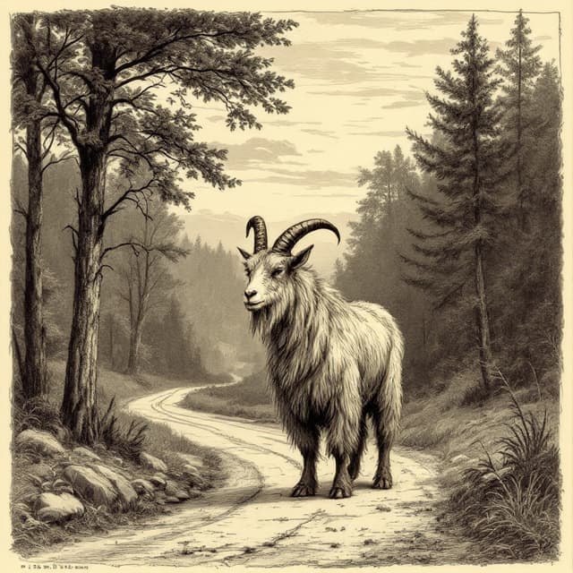 Naturalist plate illustrating Maryland Goatman, drawn from witness descriptions