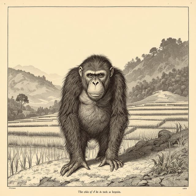 Naturalist plate illustrating Hibagon, drawn from witness descriptions