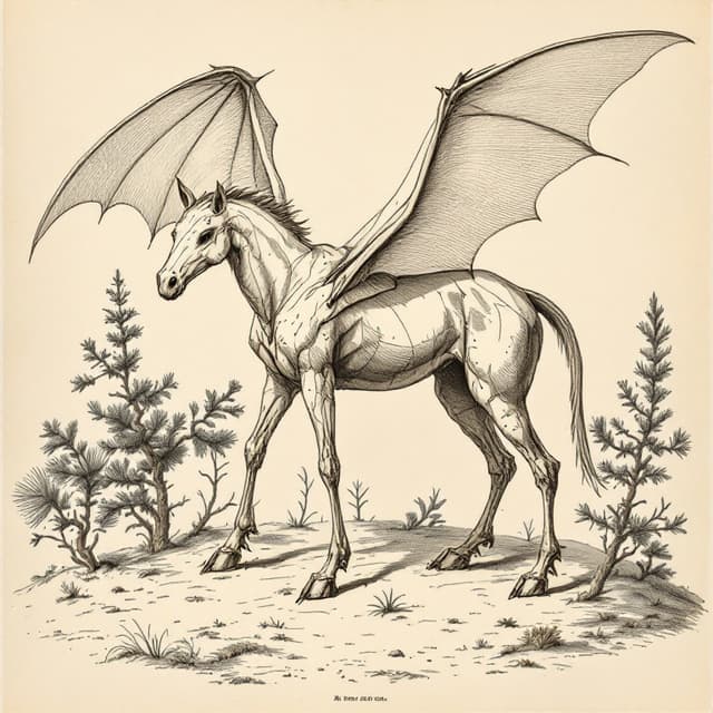 Naturalist plate illustrating Jersey Devil, drawn from witness descriptions