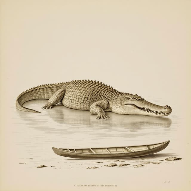 Planche naturaliste illustrant Mahamba, dessinée d'après les descriptions de témoins