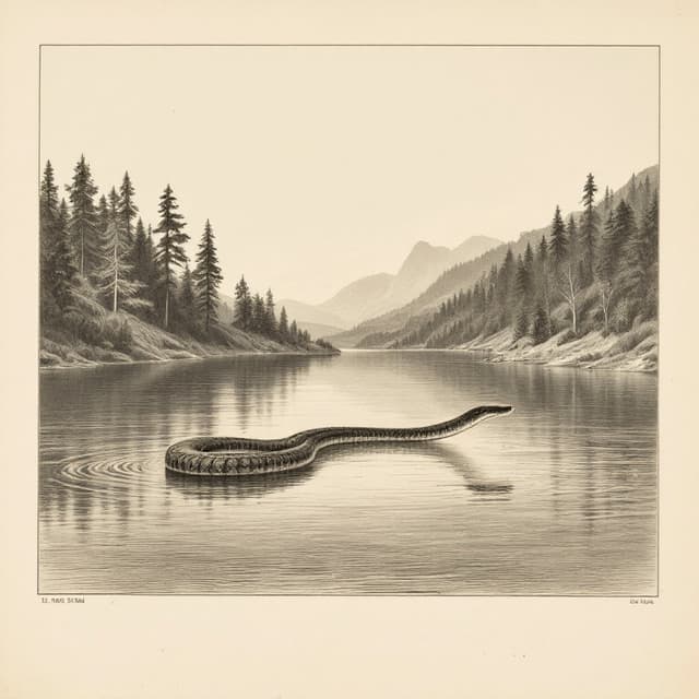 Planche naturaliste illustrant Memphré, dessinée d'après les descriptions de témoins