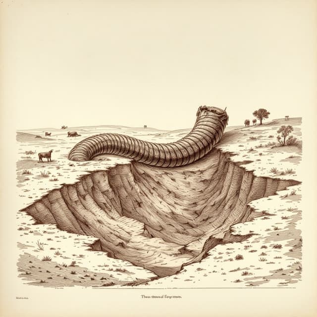 Naturalist plate illustrating Minhocão, drawn from witness descriptions