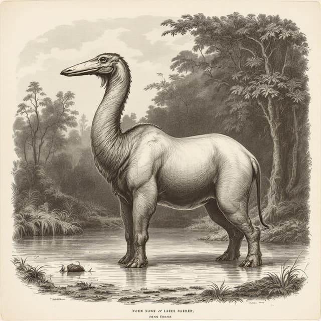 Naturalist plate illustrating Mokele-mbembe, drawn from witness descriptions