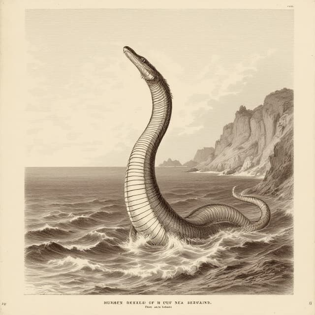 Naturalist plate illustrating Morgawr, drawn from witness descriptions