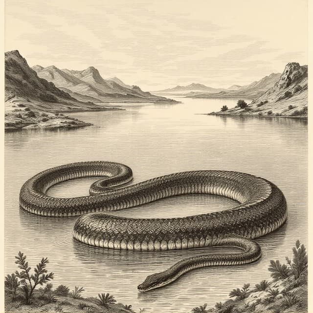 Planche naturaliste illustrant Ogopogo, dessinée d'après les descriptions de témoins