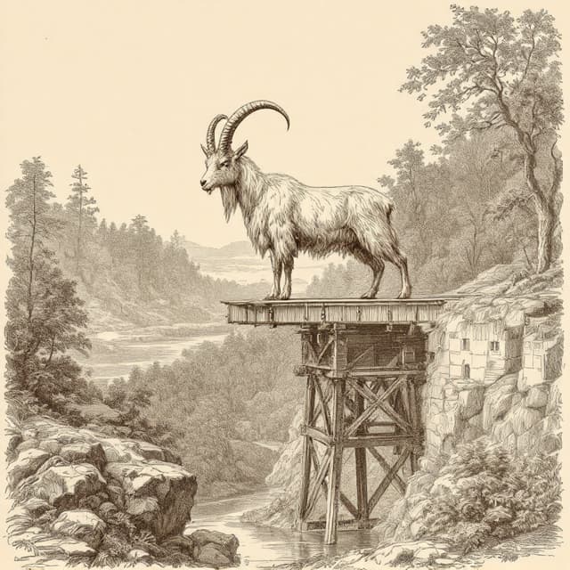 Planche naturaliste illustrant Monstre de Pope Lick, dessinée d'après les descriptions de témoins