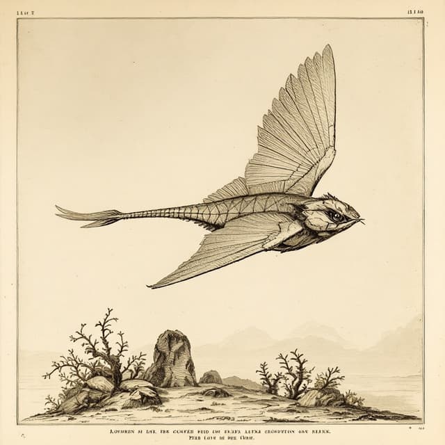 Naturalist plate illustrating Ropen, drawn from witness descriptions