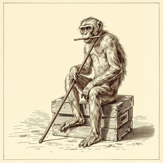 Planche naturaliste illustrant Singe de De Loys, dessinée d'après les descriptions de témoins