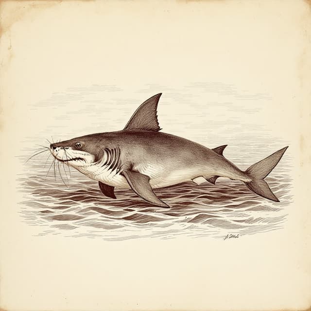 Naturalist plate illustrating Steller's sea ape, drawn from witness descriptions