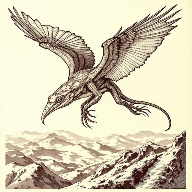 Planche naturaliste illustrant Snallygaster, dessinée d'après les descriptions de témoins