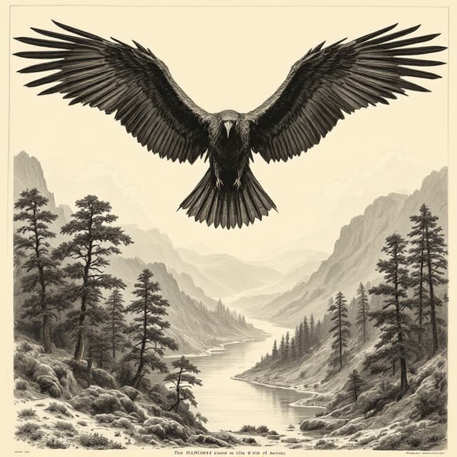 Naturalist plate illustrating Thunderbird, drawn from witness descriptions